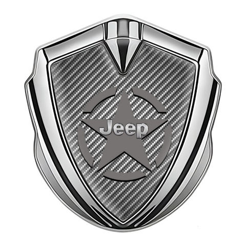 Jeep Emblem Aufkleber Autozubehor Silbertonfarbe Grau Carbon Stern Logo