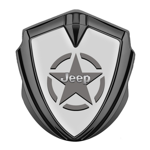 Jeep Seitenflugel Emblem Aufkleber Graphit Tonfarbe Grau Basis mit Stern Logo