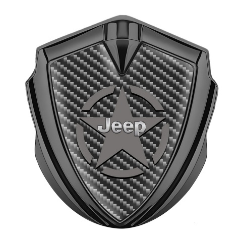 Jeep Emblem Abzeichen Graphit Tonfarbe Dunkles Carbon mit Stern Logo Stil