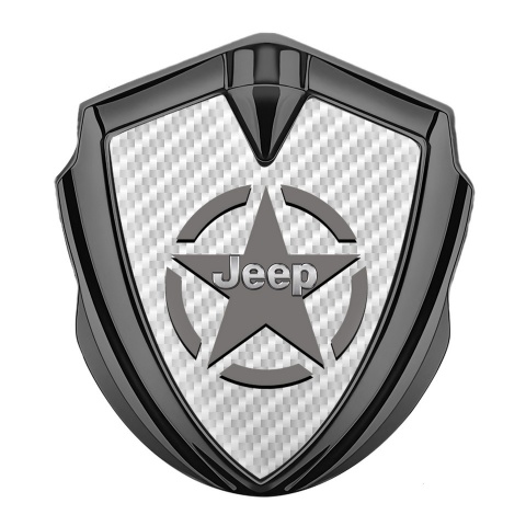 Jeep Emblem Auto Zeichen Graphit Tonfarbe Weiss Carbon mit Stern Logo Motiv