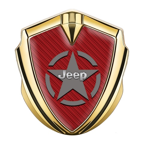 Jeep Emblem Aufkleber Autozubehor Goldtonfarbe Rote Carbon Stern Logo