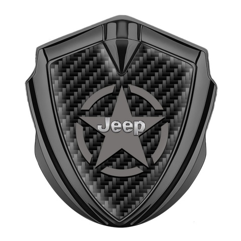 Jeep Selbstklebendes Metallaufkleber Emblem Graphit Tonfarbe Schwarz Carbon Stern logo