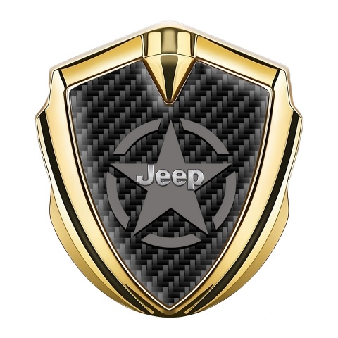 Jeep Selbstklebendes Metallaufkleber Emblem Goldtonfarbe Schwarz Carbon Stern logo