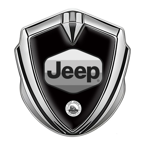 Jeep Seitenflugel Emblem Aufkleber Silbertonfarbe Schwarz Version