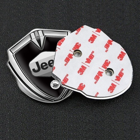 Jeep Seitenflugel Emblem Aufkleber Silbertonfarbe Schwarz Version