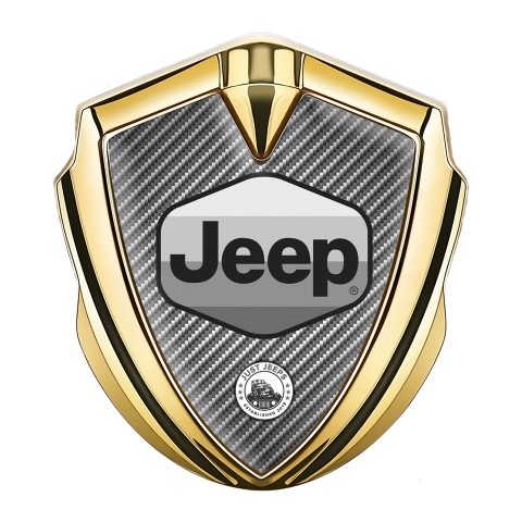 Jeep Emblem Auto Zeichen Goldtonfarbe Grau Kohlenstoff Version