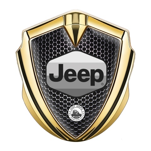 Jeep Emblem Aufkleber Autozubehor Goldtonfarbe Perforierter Stahl Effekt
