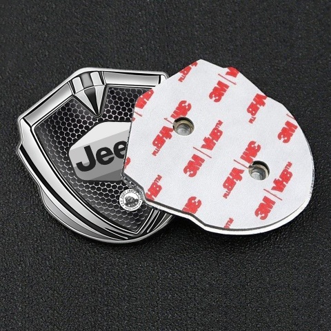 Jeep Emblem Aufkleber Autozubehor Silbertonfarbe Perforierter Stahl Effekt