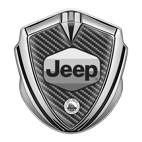 Jeep Seitenflugel Emblem Aufkleber Silbertonfarbe Dunkles Carbon Version