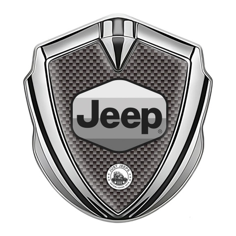Jeep Seitenflugel Emblem Aufkleber Silbertonfarbe Braun carbon Version