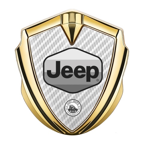 Jeep Emblem Abzeichen Goldtonfarbe Weiss Carbon Version
