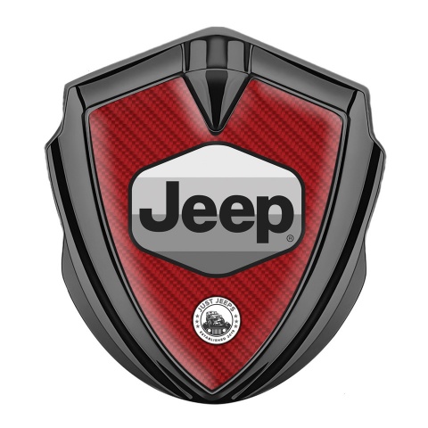 Jeep Abzeichen selbstklebend Graphit Tonfarbe Rote Carbon Version