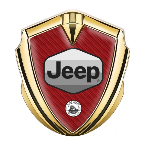 Jeep Abzeichen selbstklebend Goldtonfarbe Rote Carbon Version