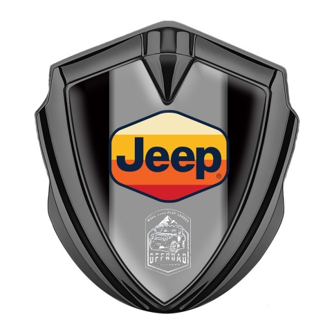 Jeep Emblem Auto Zeichen Graphit Tonfarbe Schwarz Hintergrund mit Mehrfarbig Logo