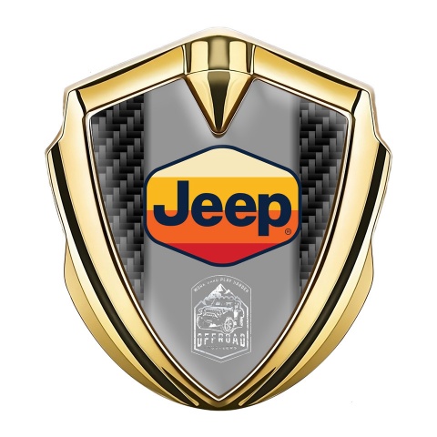 Jeep Emblem Abzeichen Goldtonfarbe Schwarz Carbon Mehrfarbig Logo