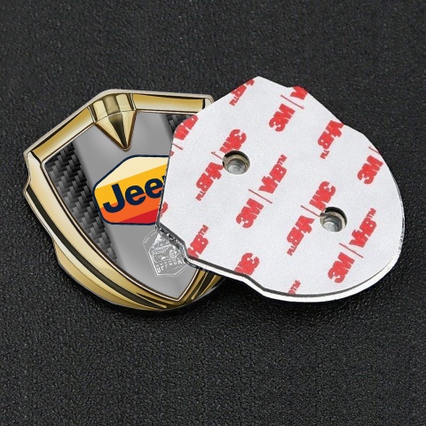 Jeep Emblem Abzeichen Goldtonfarbe Schwarz Carbon Mehrfarbig Logo