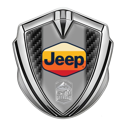 Jeep Emblem Abzeichen Silbertonfarbe Schwarz Carbon Mehrfarbig Logo