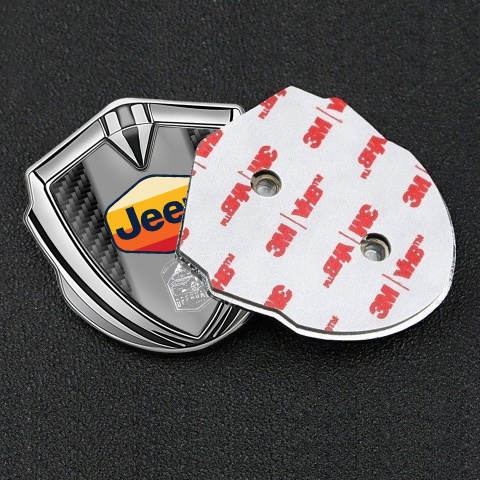 Jeep Emblem Abzeichen Silbertonfarbe Schwarz Carbon Mehrfarbig Logo