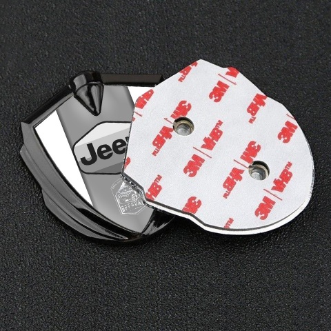 Jeep Emblem Abzeichen selbstklebend Graphit Tonfarbe Weiss auflage