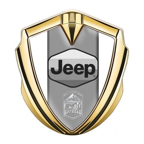 Jeep Emblem Abzeichen selbstklebend Goldtonfarbe Weiss auflage