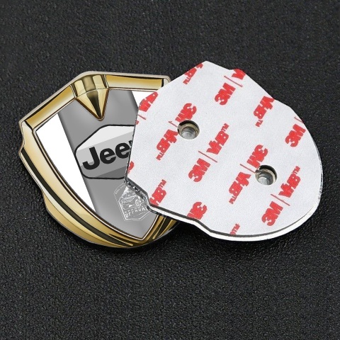 Jeep Emblem Abzeichen selbstklebend Goldtonfarbe Weiss auflage