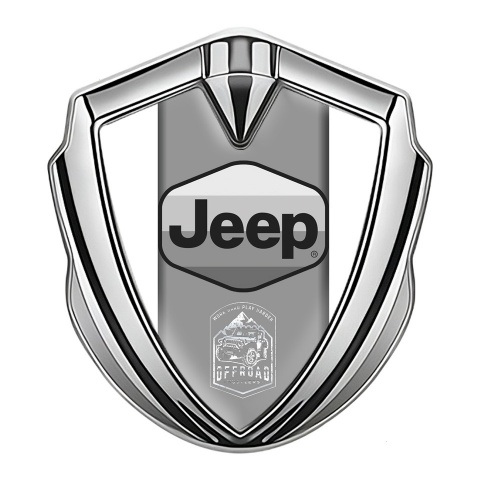 Jeep Emblem Abzeichen selbstklebend Silbertonfarbe Weiss auflage