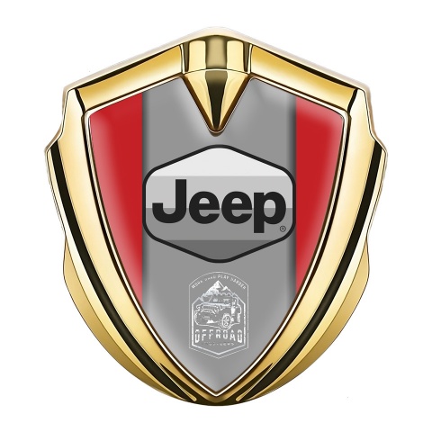 Jeep Emblem Auto Zeichen Goldtonfarbe Rote Auflage