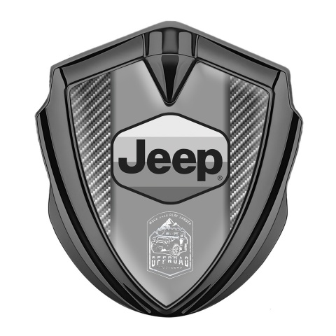 Jeep Selbstklebendes Metallaufkleber Emblem  Graphit Tonfarbe Grau carbon Auflage