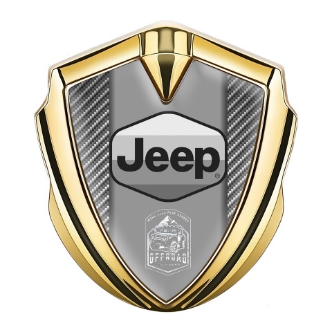 Jeep Selbstklebendes Metallaufkleber Emblem Goldtonfarbe Grau carbon Auflage