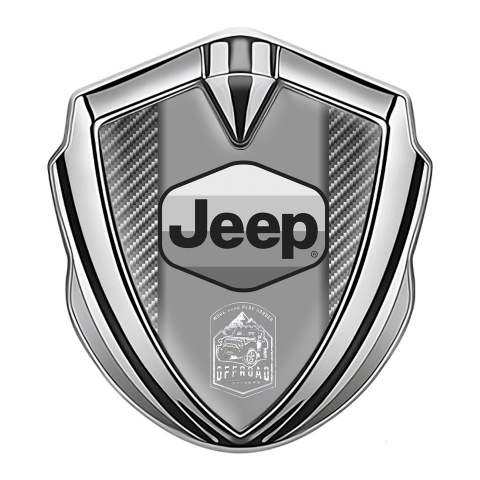 Jeep Selbstklebendes Metallaufkleber Emblem Silbertonfarbe Grau carbon Auflage