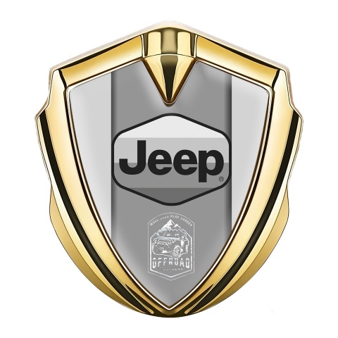 Jeep Emblem Abzeichen Goldtonfarbe Grau Auflage