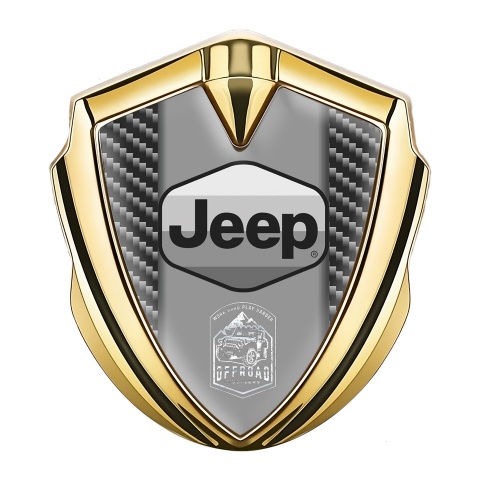 Jeep Emblem Abzeichen selbstklebend Goldtonfarbe Dunkel Carbon Auflage