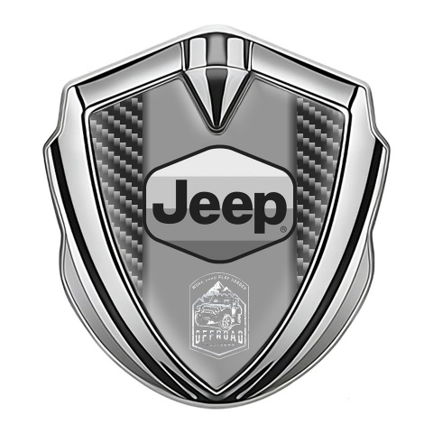 Jeep Emblem Abzeichen selbstklebend Silbertonfarbe Dunkel Carbon Auflage