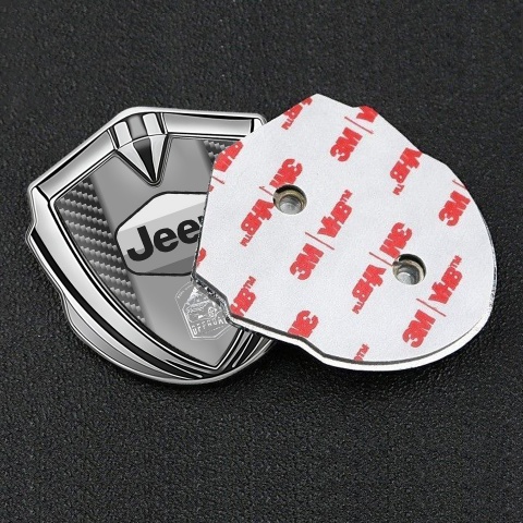 Jeep Emblem Abzeichen selbstklebend Silbertonfarbe Dunkel Carbon Auflage