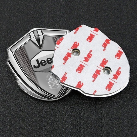 Jeep Emblem Auto Zeichen Silbertonfarbe Braun carbon Auflage