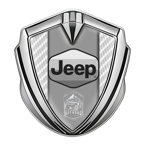Jeep Emblem Aufkleber Autozubehor Silbertonfarbe Weiss Carbon Auflage