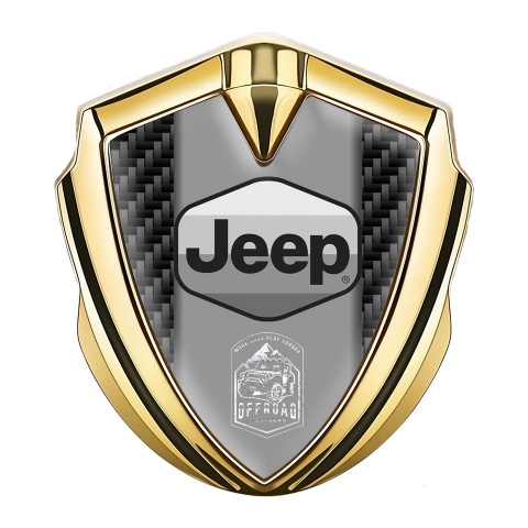 Jeep Emblem Logo Schriftzug Aufkleber Goldtonfarbe Schwarz Carbon Auflage