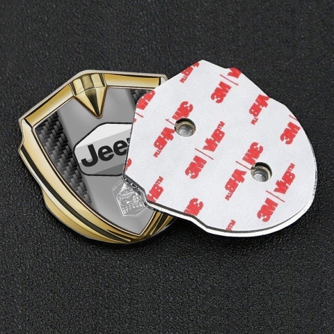 Jeep Emblem Logo Schriftzug Aufkleber Goldtonfarbe Schwarz Carbon Auflage