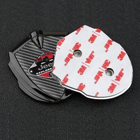 Jeep Selbstklebendes Metallaufkleber Emblem Graphit Tonfarbe Dunkles Carbon Variante