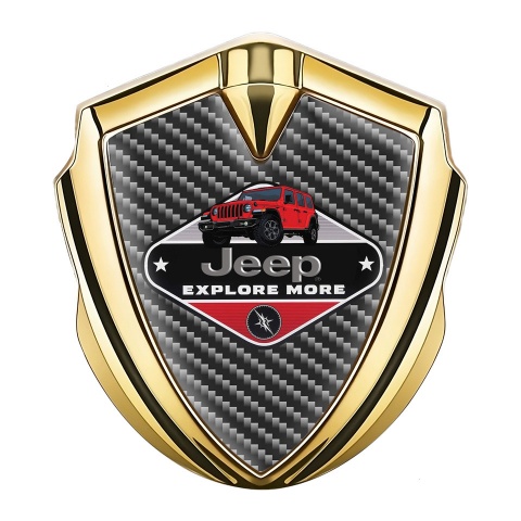 Jeep Selbstklebendes Metallaufkleber Emblem Goldtonfarbe Dunkles Carbon Variante