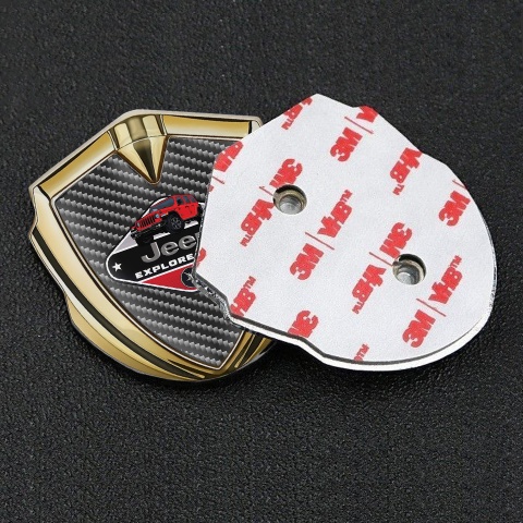 Jeep Selbstklebendes Metallaufkleber Emblem Goldtonfarbe Dunkles Carbon Variante