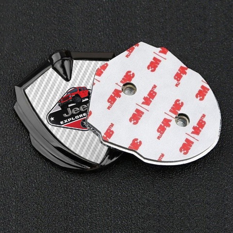Jeep Emblem Logo Schriftzug Aufkleber Graphit Tonfarbe Weiss Carbon Variante