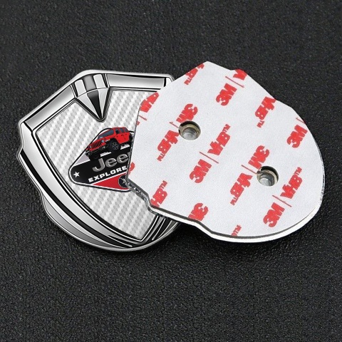 Jeep Emblem Logo Schriftzug Aufkleber Silbertonfarbe Weiss Carbon Variante