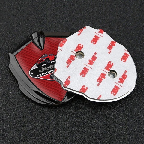 Jeep Seitenflugel Emblem Aufkleber Graphit Tonfarbe Rote Carbon Variante