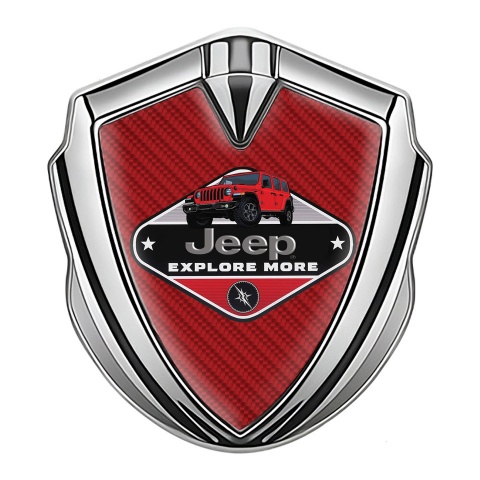 Jeep Seitenflugel Emblem Aufkleber Silbertonfarbe Rote Carbon Variante