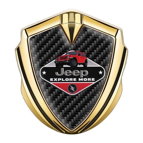 Jeep Emblem Abzeichen Goldtonfarbe Schwarz Carbon Variante
