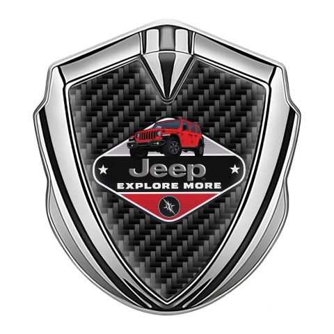 Jeep Emblem Abzeichen Silbertonfarbe Schwarz Carbon Variante