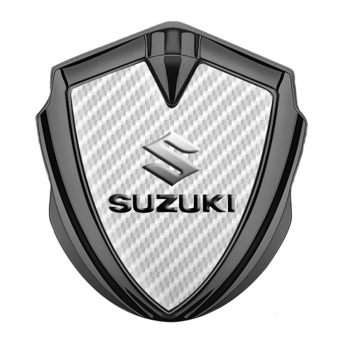 Suzuki Emblem Abzeichen selbstklebend Graphit Tonfarbe Weiss Carbon Auflage