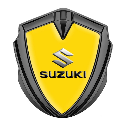 Suzuki Selbstklebendes Metallaufkleber Emblem Graphit Tonfarbe Gelb Auflage