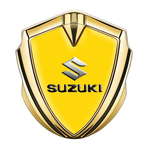 Suzuki Selbstklebendes Metallaufkleber Emblem Goldtonfarbe Gelb Auflage
